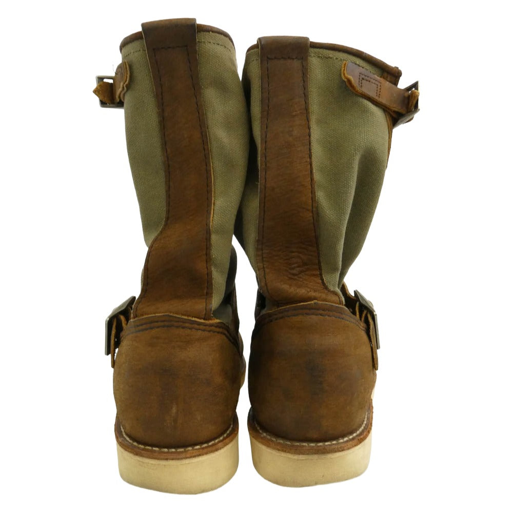 RED WING レッドウィング 2980 USA製 オイルドキャンバス エンジニア ブーツ ブラウン系 モスグリーン系 US9.5【中古】