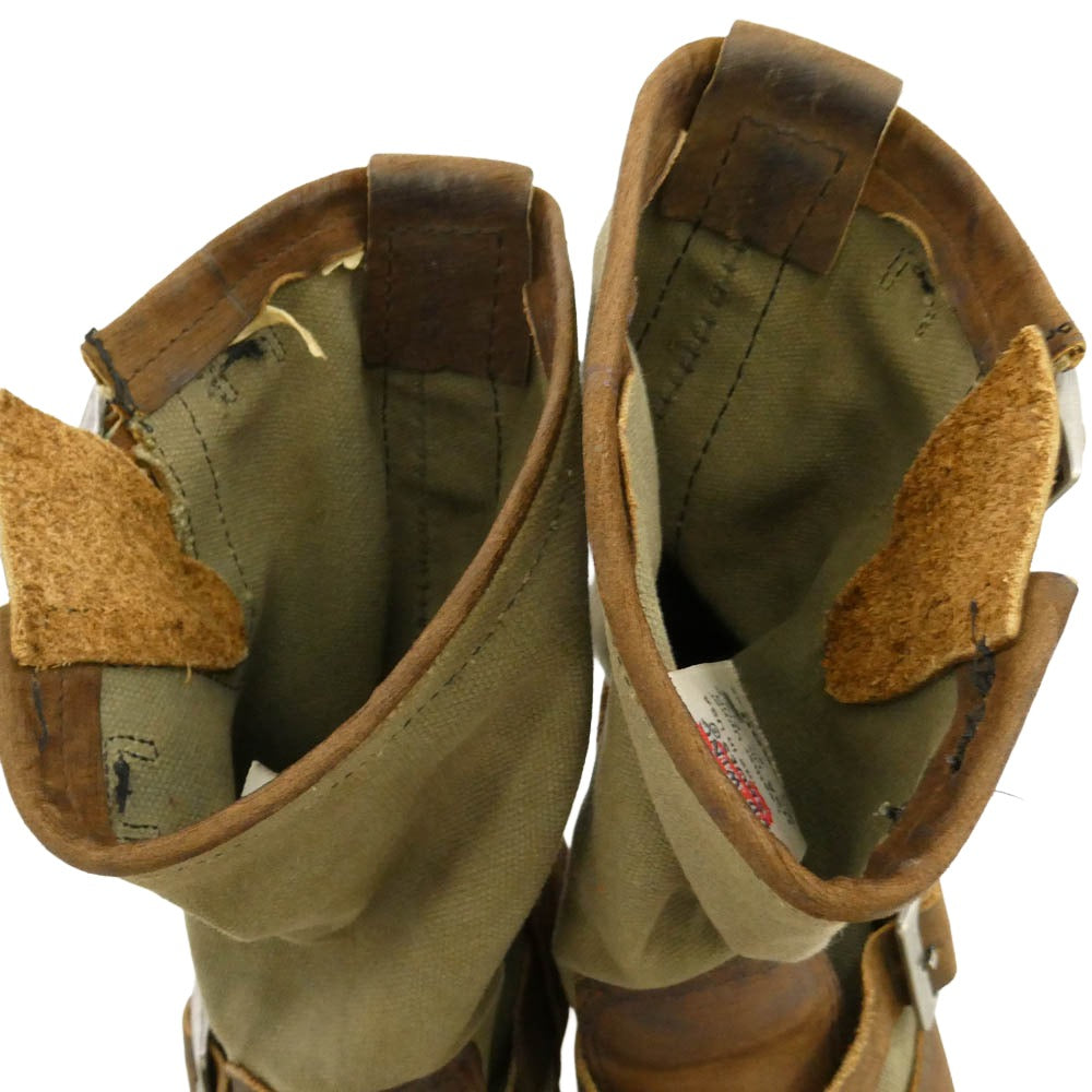 RED WING レッドウィング 2980 USA製 オイルドキャンバス エンジニア ブーツ ブラウン系 モスグリーン系 US9.5【中古】