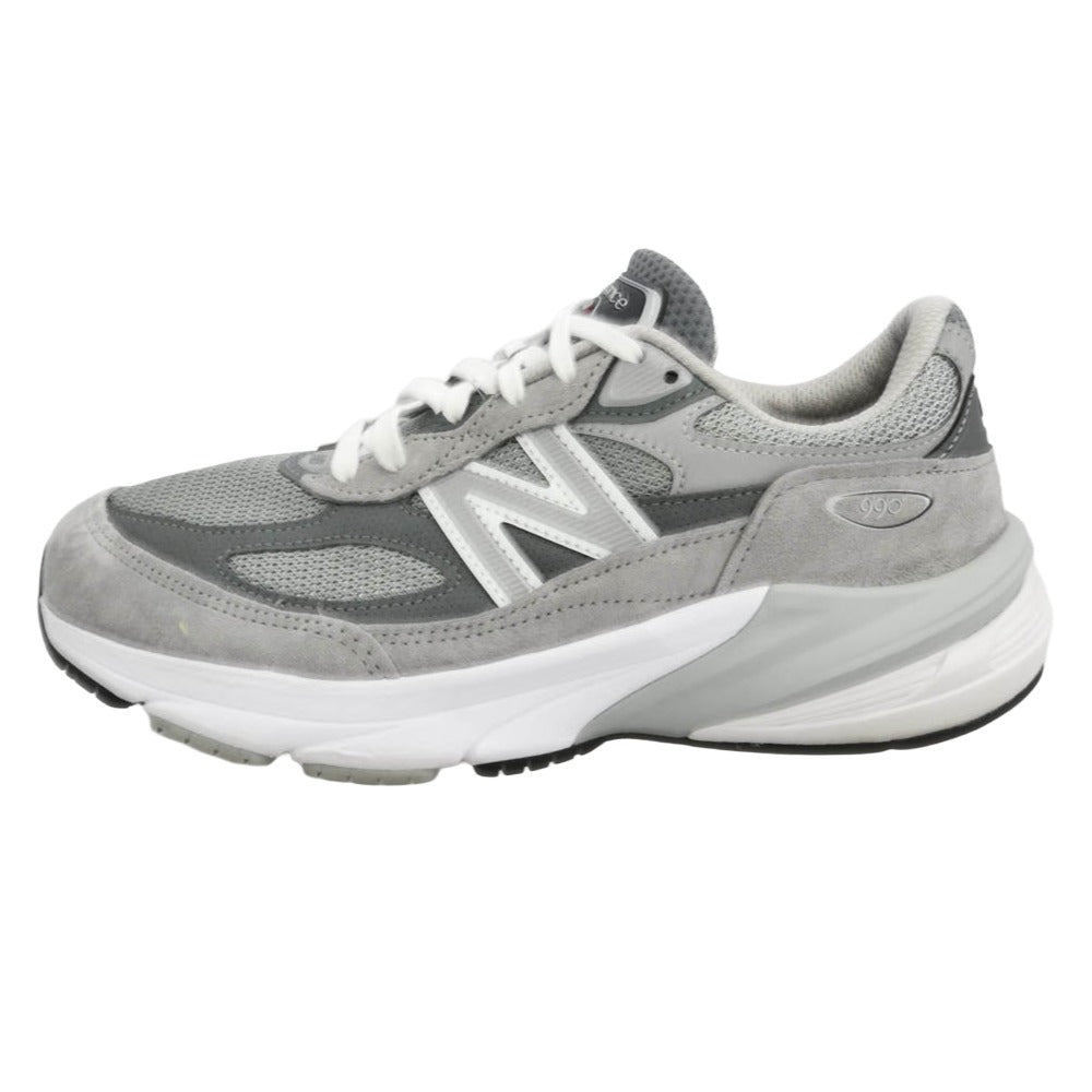 NEW BALANCE ニューバランス W990GL6 USA製 990 V6 Gray Heel USA Logo グレー ヒール USAロゴ ローカット スニーカー グレー系 ホワイト系 25cm【中古】