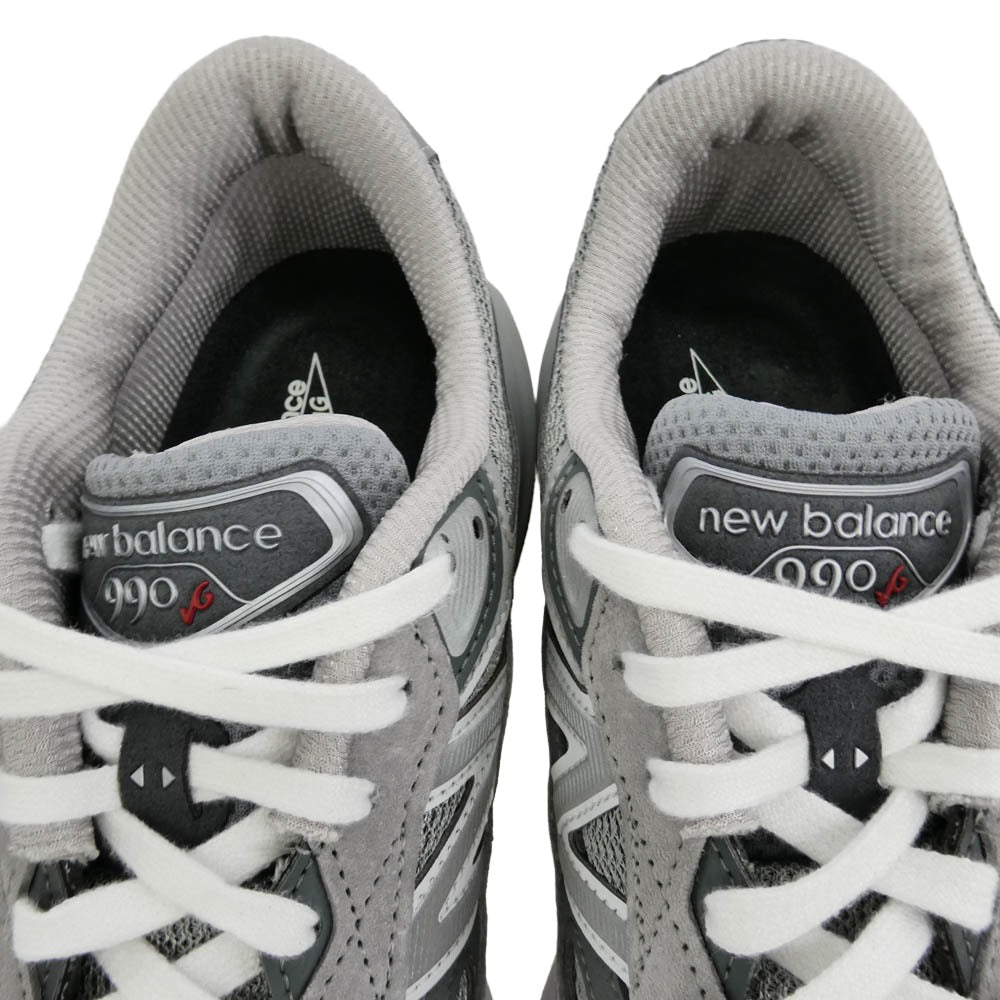 NEW BALANCE ニューバランス W990GL6 USA製 990 V6 Gray Heel USA Logo グレー ヒール USAロゴ ローカット スニーカー グレー系 ホワイト系 25cm【中古】
