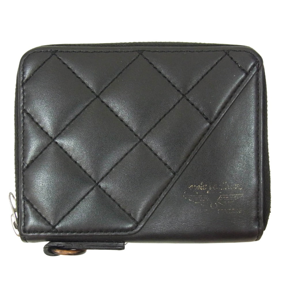 Lewis Leathers ルイスレザー PORTER ポーター x PORTER ポーター Leather Zip Wallet レザー ジップ 二つ折り財布 ウォレット ブラック系【中古】