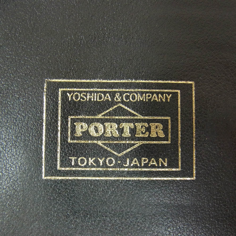 Lewis Leathers ルイスレザー PORTER ポーター x PORTER ポーター Leather Zip Wallet レザー ジップ 二つ折り財布 ウォレット ブラック系【中古】