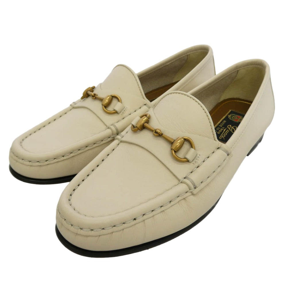 GUCCI グッチ 1953 ホースビット レザー ウィメンズ ローファー ベージュ系 35.5【極上美品】【中古】