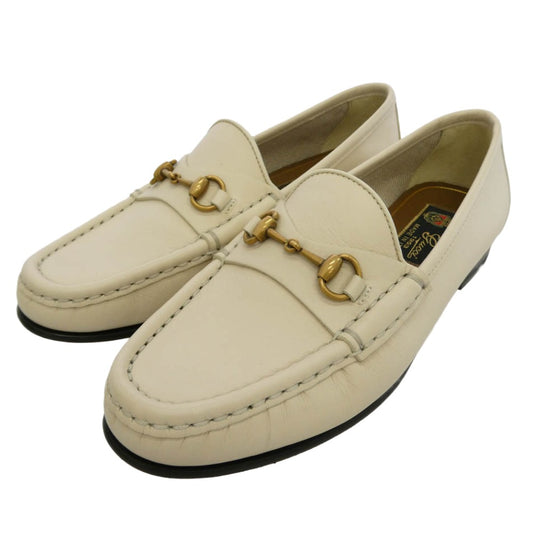 GUCCI グッチ 1953 ホースビット レザー ウィメンズ ローファー ベージュ系 35.5【極上美品】【中古】