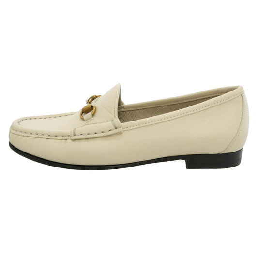 GUCCI グッチ 1953 ホースビット レザー ウィメンズ ローファー ベージュ系 35.5【極上美品】【中古】