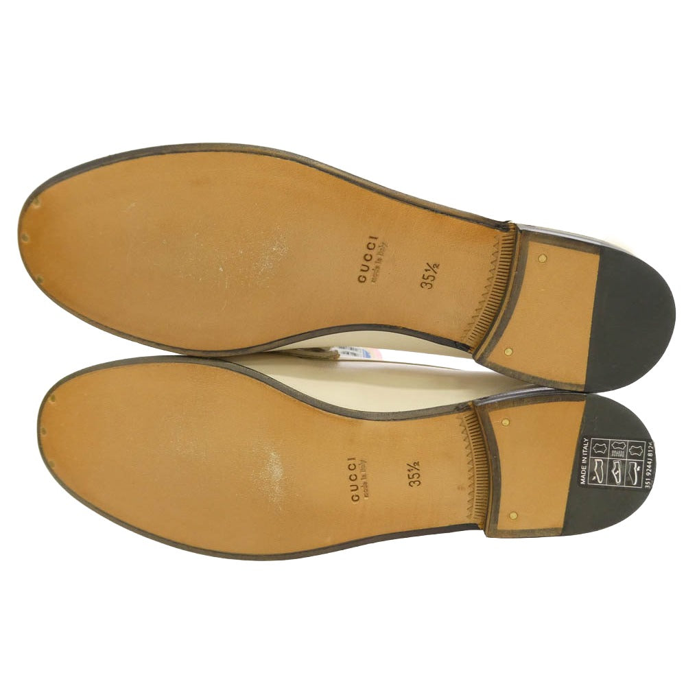 GUCCI グッチ 1953 ホースビット レザー ウィメンズ ローファー ベージュ系 35.5【極上美品】【中古】