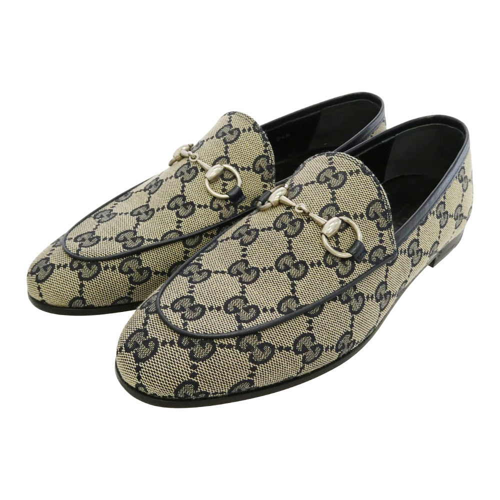 GUCCI グッチ 693213 GGスプリーム キャンバス ホースビット ヨルダーン ウィメンズ ローファー ネイビー系 36【極上美品】【中古】