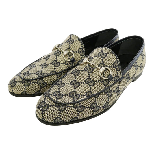 GUCCI グッチ 693213 GGスプリーム キャンバス ホースビット ヨルダーン ウィメンズ ローファー ネイビー系 36【極上美品】【中古】