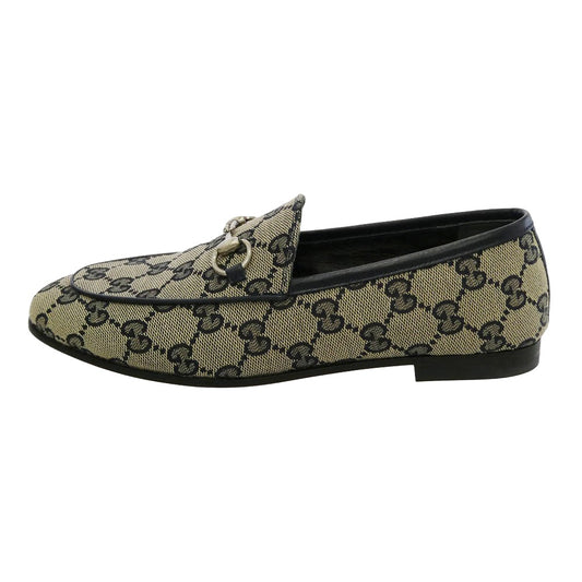 GUCCI グッチ 693213 GGスプリーム キャンバス ホースビット ヨルダーン ウィメンズ ローファー ネイビー系 36【極上美品】【中古】