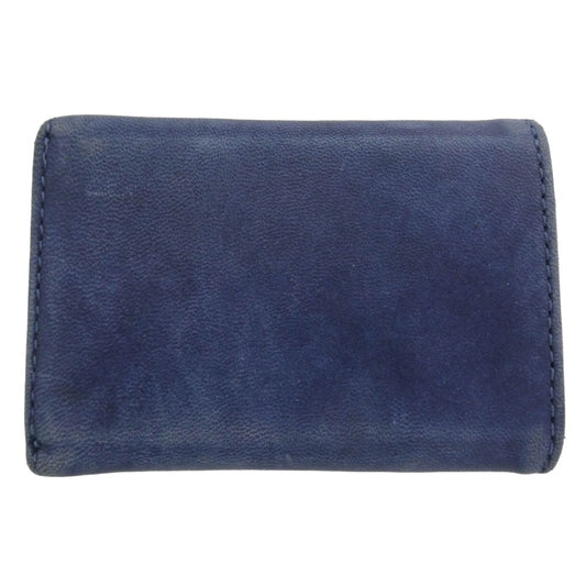 DIESEL ディーゼル X08164 P0550 ロゴ 三つ折り レザー 小銭入れ付き 財布 ネイビー系【中古】