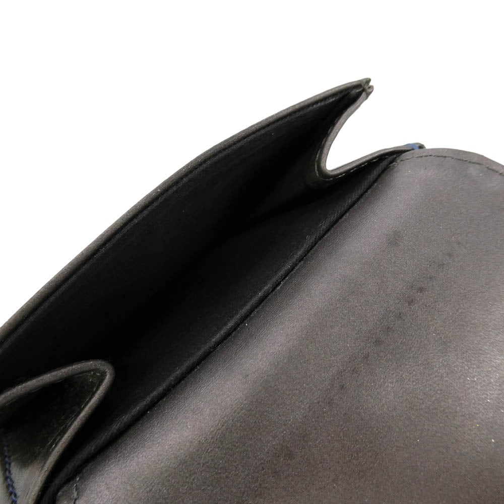 DIESEL ディーゼル X08164 P0550 ロゴ 三つ折り レザー 小銭入れ付き 財布 ネイビー系【中古】