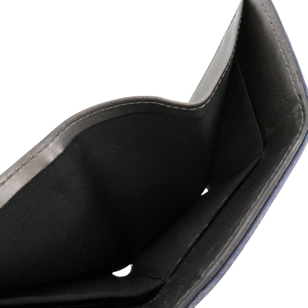 DIESEL ディーゼル X08164 P0550 ロゴ 三つ折り レザー 小銭入れ付き 財布 ネイビー系【中古】