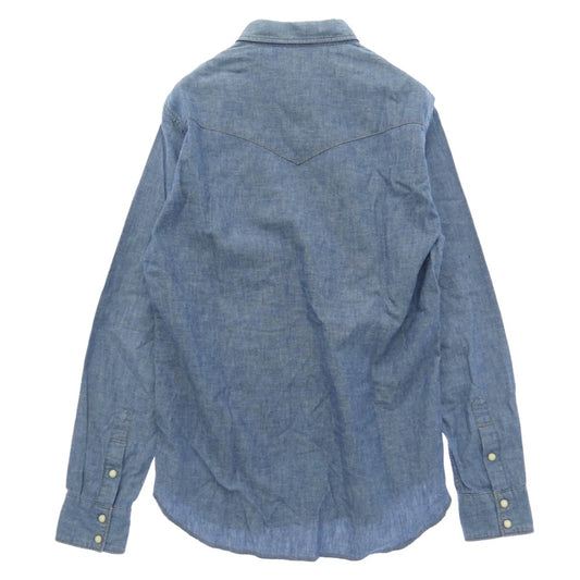 HYSTERIC GLAMOUR ヒステリックグラマー 22SS 0222AH09 シャンブレー ウエスタン 長袖 ポケット シャツ インディゴブルー系 L【中古】