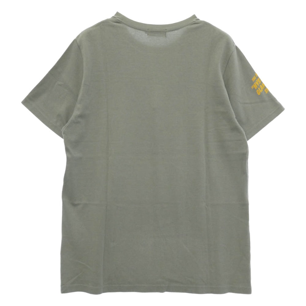 HYSTERIC GLAMOUR ヒステリックグラマー PLAYBOY プレイボーイ 18SS 12181CT03 × PLAYBOY ASHLEY SMITH プレイボーイ アシュリー スミス フロント プリント 半袖 Tシャツ カットソー グレー系 L【中古】