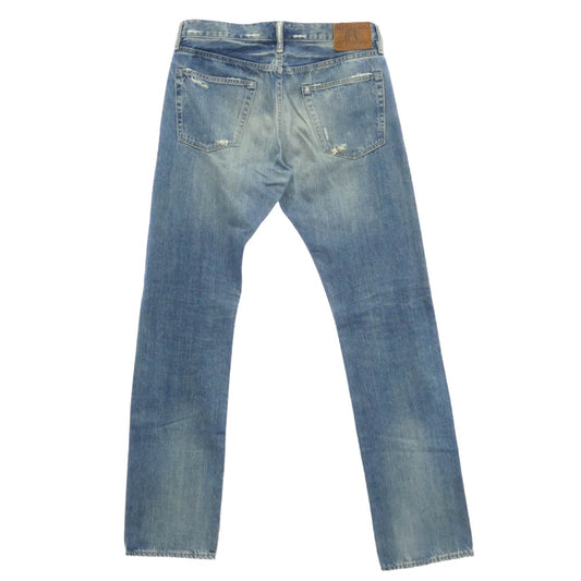 HYSTERIC GLAMOUR ヒステリックグラマー 23SS 0232AP10 ECR加工 スタッズ ロゴパッチ ダメージ デニムパンツ インディゴブルー系 32【中古】