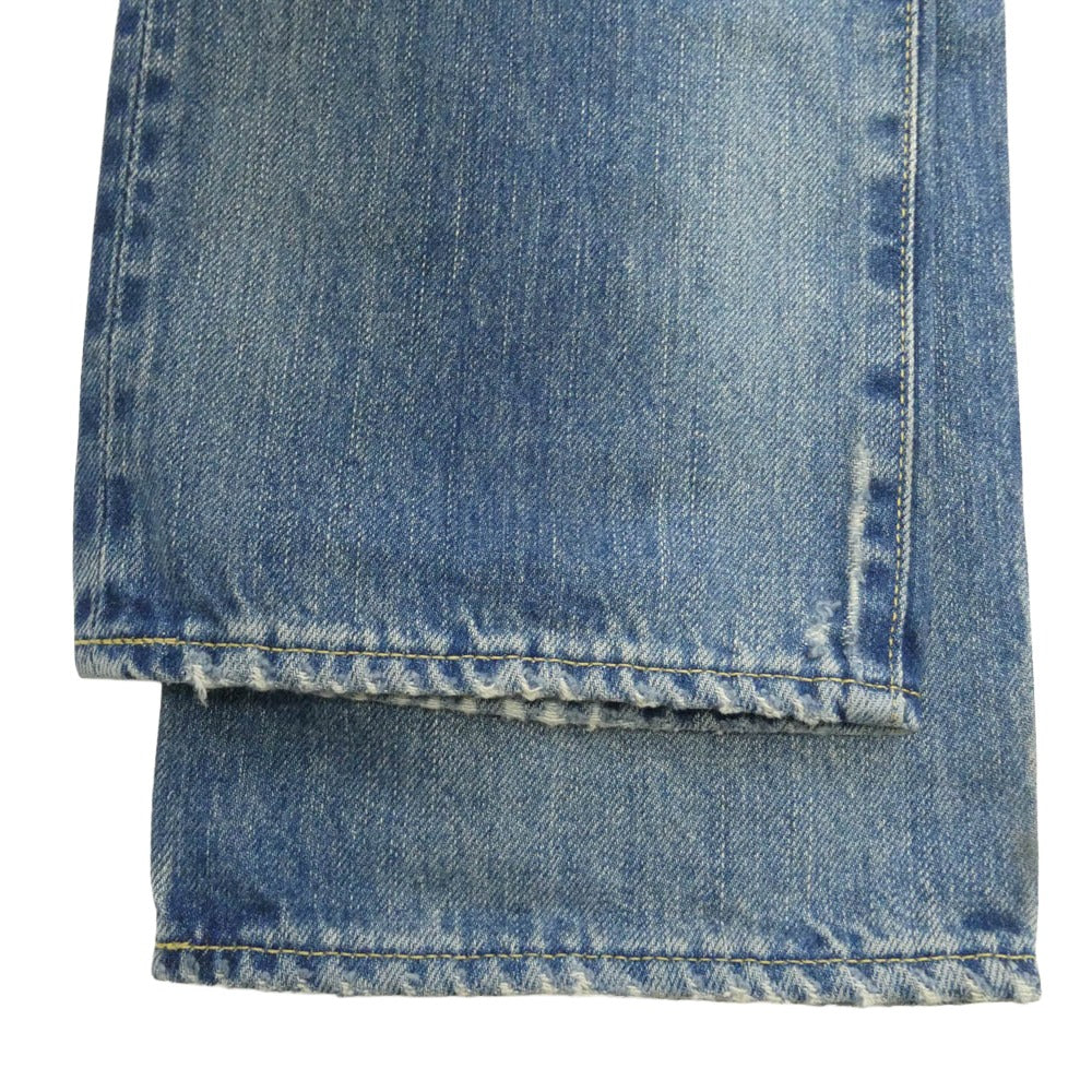 HYSTERIC GLAMOUR ヒステリックグラマー 23SS 0232AP10 ECR加工 スタッズ ロゴパッチ ダメージ デニムパンツ インディゴブルー系 32【中古】