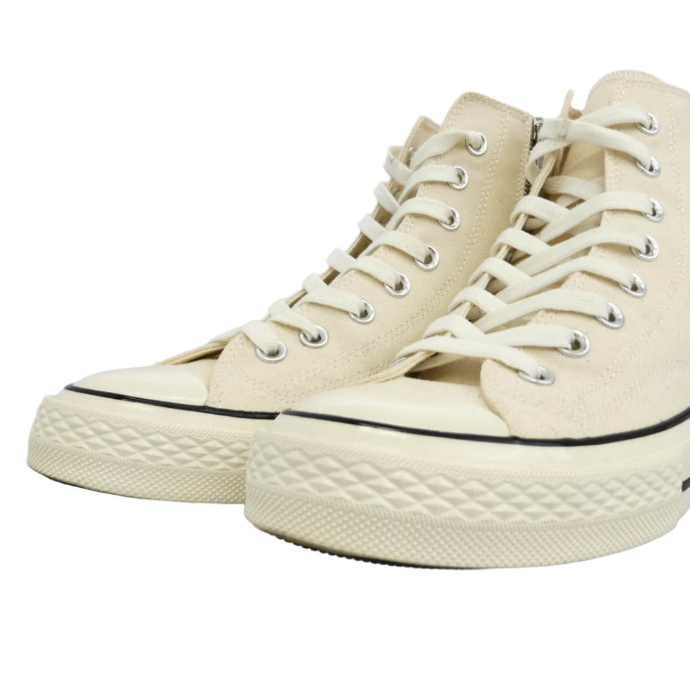 HYSTERIC GLAMOUR ヒステリックグラマー 21AW 0221QS01400 ラバーロゴ サイドジップ ハイカット スニーカー オフホワイト系 27cm【中古】