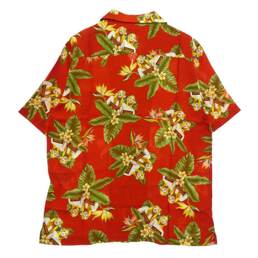 HYSTERIC GLAMOUR ヒステリックグラマー 25SS 02251AH11 DIZZY & MILKY TROPICCHANNEL ディジー ミルキー トロピックチャンネル アロハ ハワイアン オープンカラー 開襟 半袖 総柄 シャツ レッド系 XL【新古品】【未使用】【中古】
