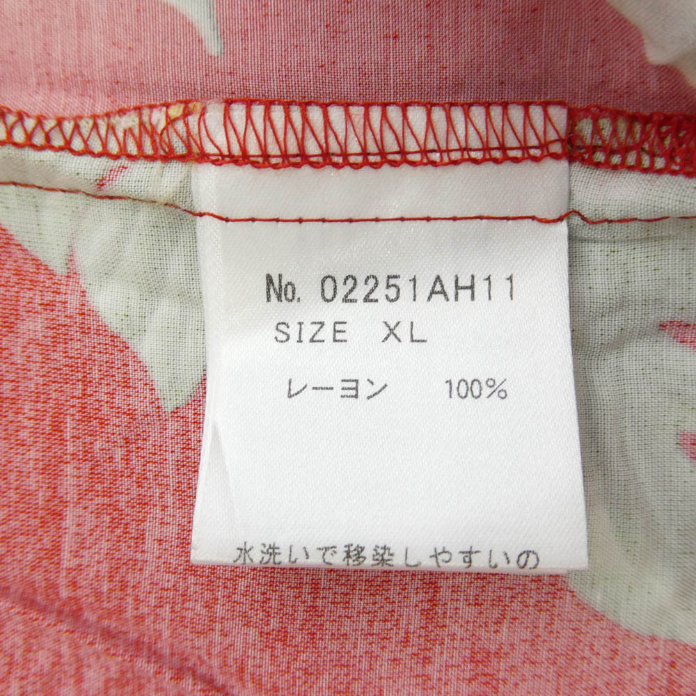 HYSTERIC GLAMOUR ヒステリックグラマー 25SS 02251AH11 DIZZY & MILKY TROPICCHANNEL ディジー ミルキー トロピックチャンネル アロハ ハワイアン オープンカラー 開襟 半袖 総柄 シャツ レッド系 XL【新古品】【未使用】【中古】