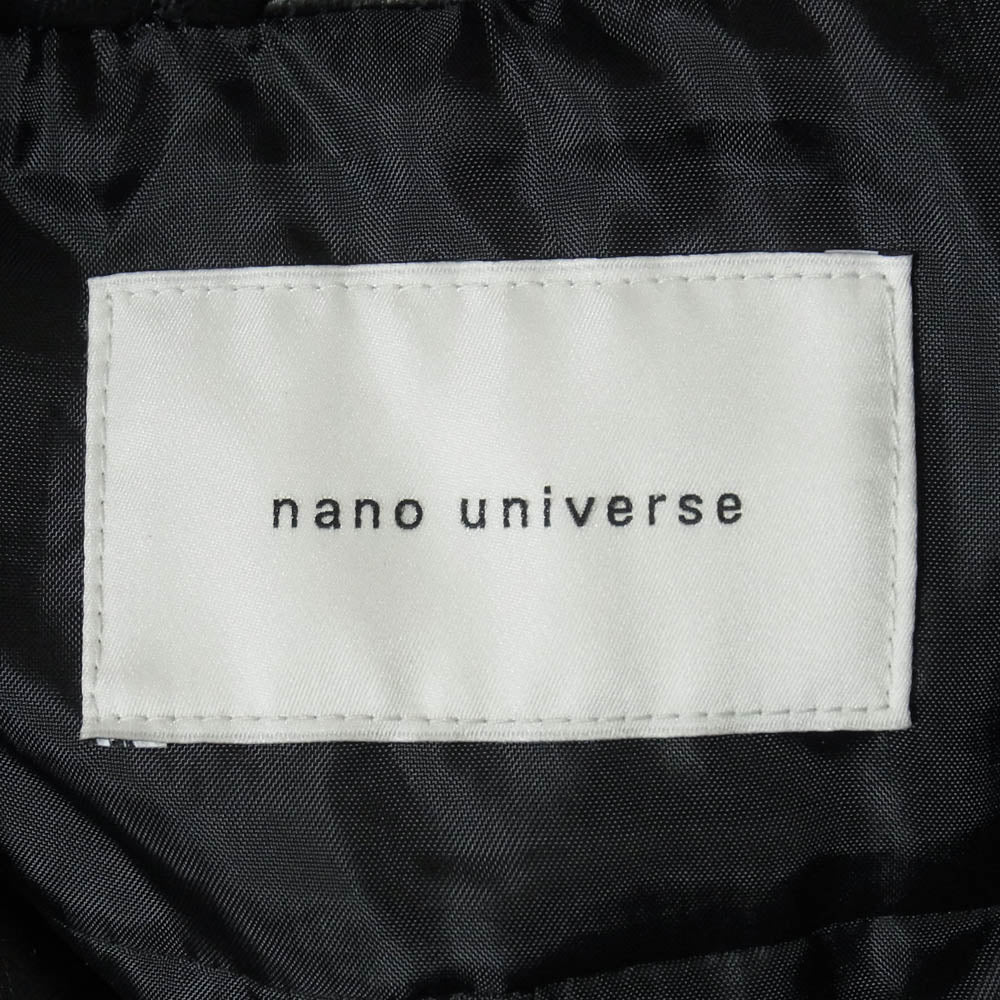 nano universe ナノユニバース 668-4112215 ライトラムナッパ レザー シャツジャケット ブルゾン ブラック系 L【美品】【中古】