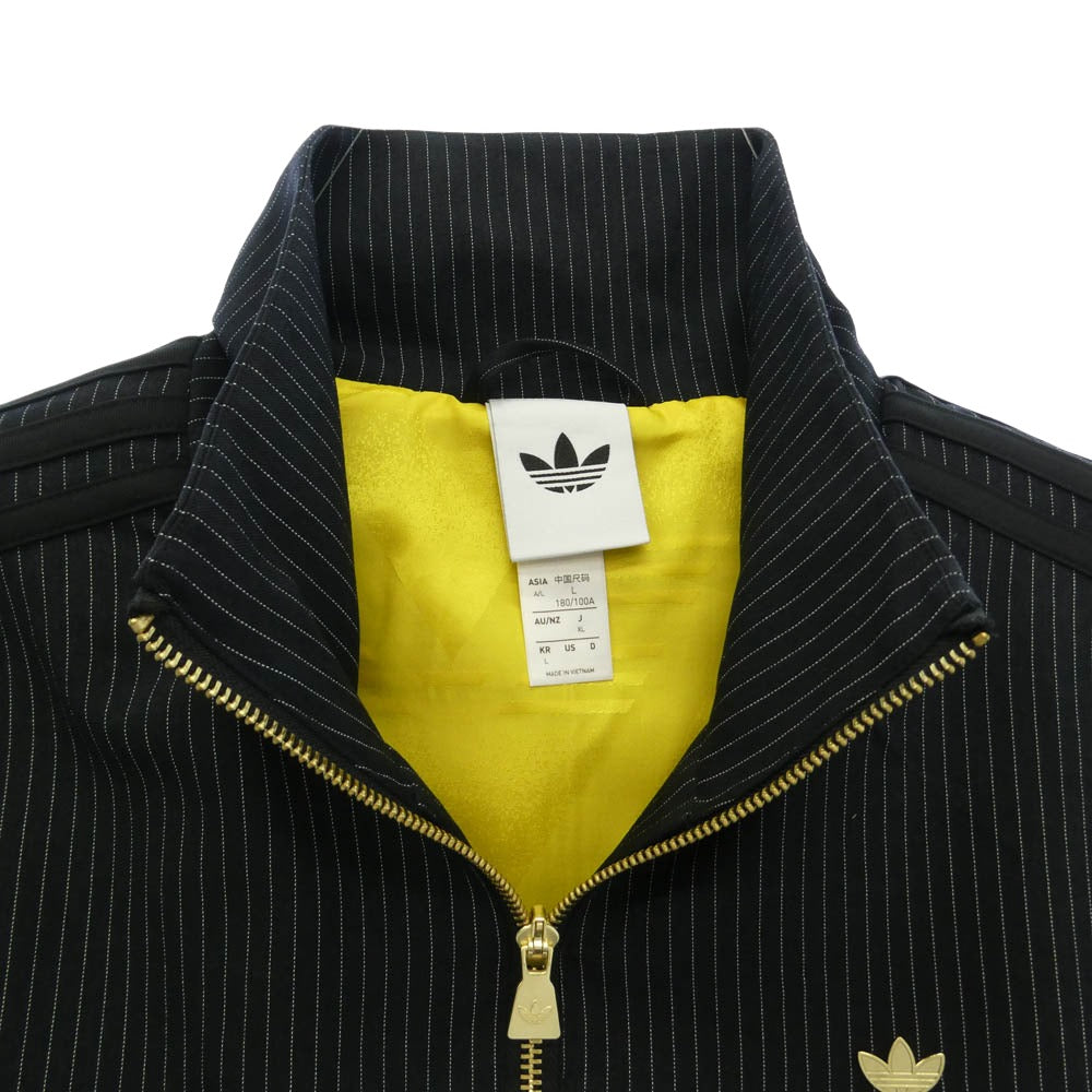 adidas アディダス KC9051 FIREBIRD LOOSE PINSTRIPES TRACK TOP ファイヤーバード ルーズ ピンストライプ トラックトップ ジャケット ジャージ ブラック系 L【美品】【中古】