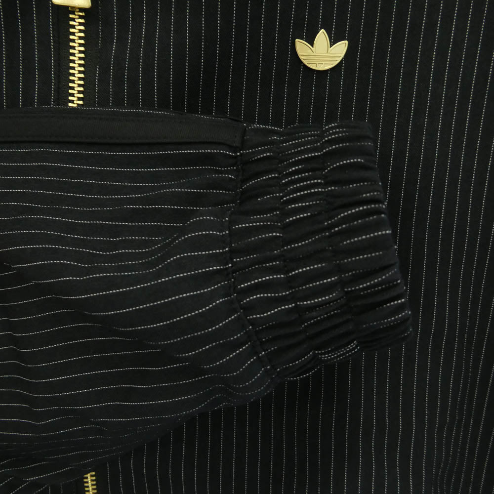 adidas アディダス KC9051 FIREBIRD LOOSE PINSTRIPES TRACK TOP ファイヤーバード ルーズ ピンストライプ トラックトップ ジャケット ジャージ ブラック系 L【美品】【中古】