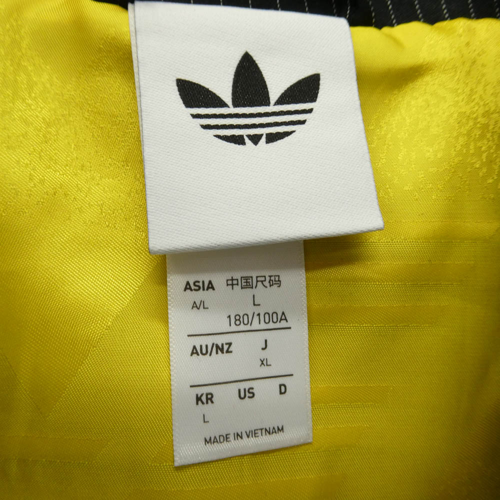 adidas アディダス KC9051 FIREBIRD LOOSE PINSTRIPES TRACK TOP ファイヤーバード ルーズ ピンストライプ トラックトップ ジャケット ジャージ ブラック系 L【美品】【中古】