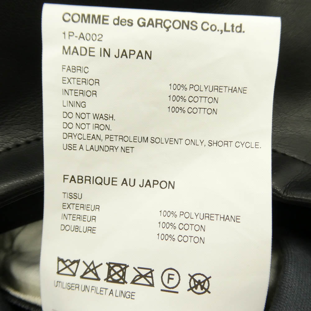 BLACK COMME des GARCONS ブラックコムデギャルソン 1P-A002 AD2025 フェイクレザー バックル ドレス ノースリーブ ワンピース ブラック系 S【中古】