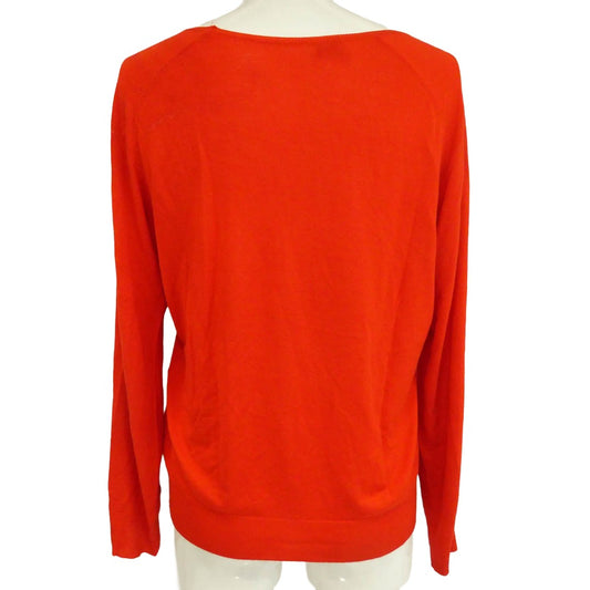 BALENCIAGA バレンシアガ Nicolas Ghesquiere ニコラ・ジェスキエール期 N-NECK KNIT SWEATER Vネック ライトウェイト 長袖 ニット セーター レッド系 XS【中古】