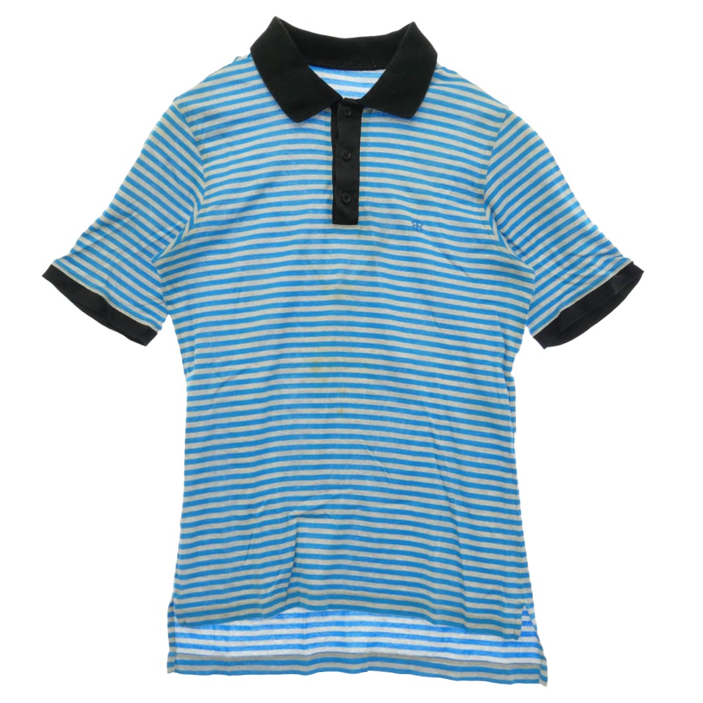 BALENCIAGA バレンシアガ Nicolas Ghesquiere ニコラ・ジェスキエール期 border polo ボーダー 半袖 ポロシャツ ブルー系【中古】