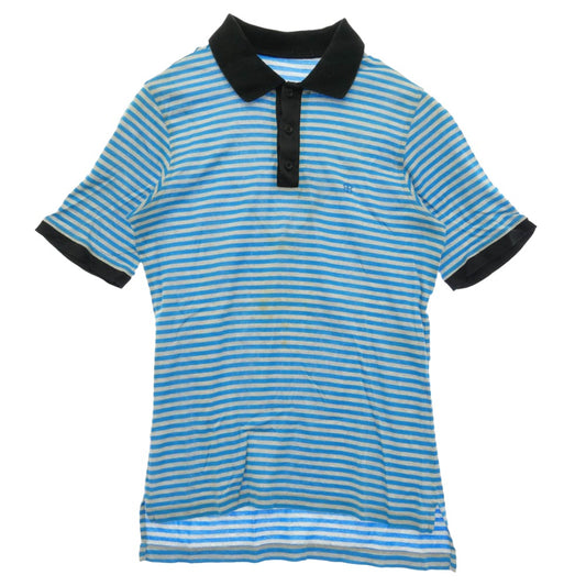 BALENCIAGA バレンシアガ Nicolas Ghesquiere ニコラ・ジェスキエール期 border polo ボーダー 半袖 ポロシャツ ブルー系【中古】