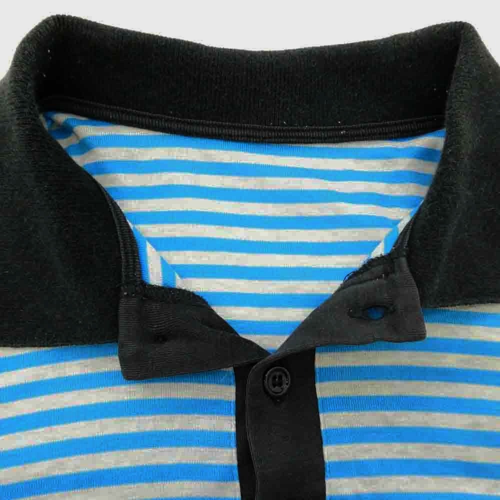 BALENCIAGA バレンシアガ Nicolas Ghesquiere ニコラ・ジェスキエール期 border polo ボーダー 半袖 ポロシャツ ブルー系【中古】