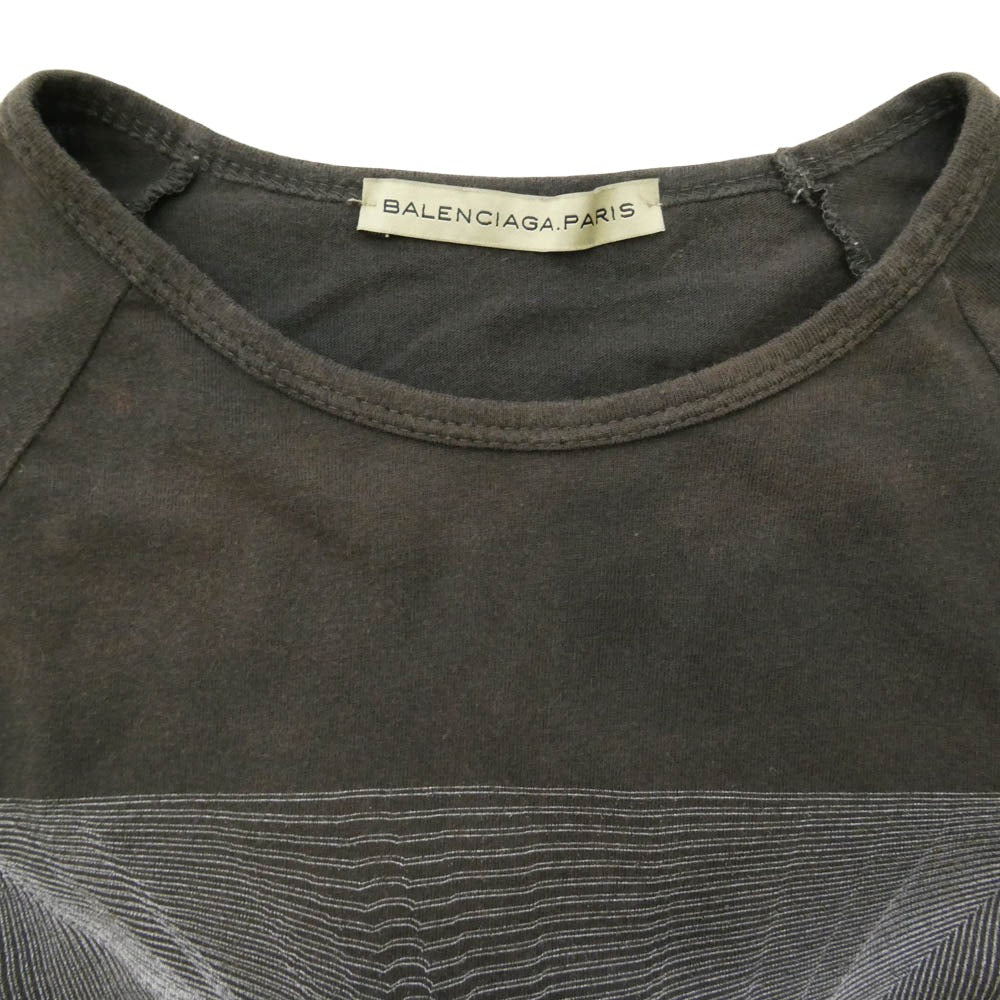 BALENCIAGA バレンシアガ Nicolas Ghesquiere ニコラ・ジェスキエール期 spider printed long sleeve スパイダー プリント 長袖 カットソー グレー系 XS【中古】