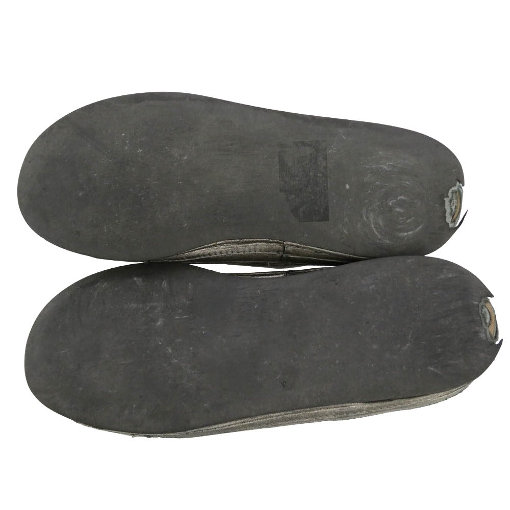 ANN DEMEULEMEESTER アンドゥムルメステール メタリックコーティング レザー ハイカット スニーカー レースアップ シューズ シルバー系【中古】