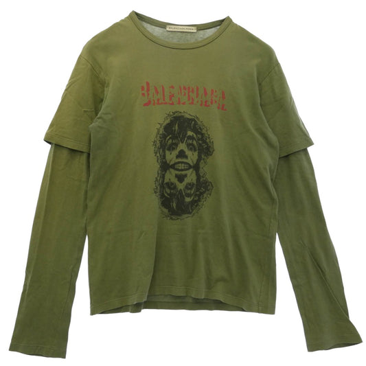 BALENCIAGA バレンシアガ archive アーカイブ Nicolas Ghesquiere ニコラ・ジェスキエール期 Horror Clown Print Longsleeve T-Shirt ホラープリント フェイクレイヤード 長袖 カットソー モスグリーン系【中古】