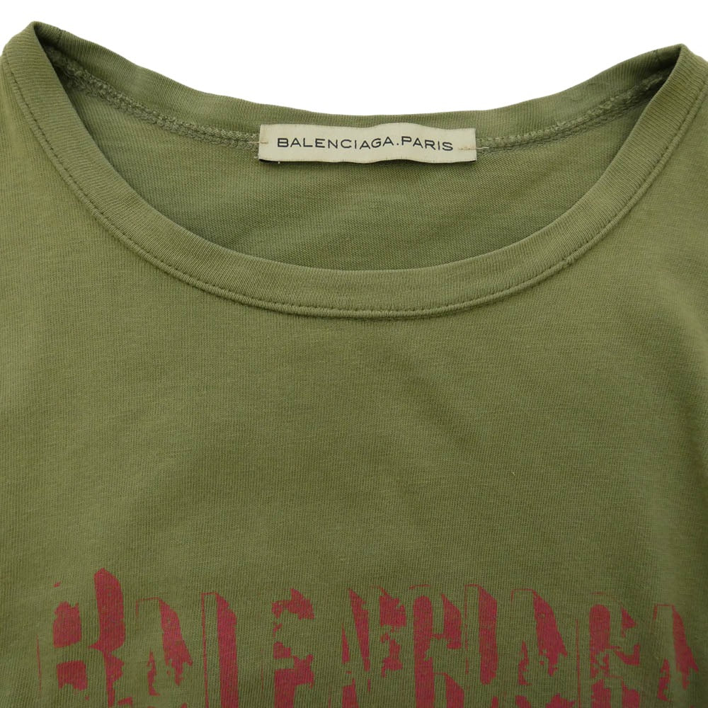 BALENCIAGA バレンシアガ archive アーカイブ Nicolas Ghesquiere ニコラ・ジェスキエール期 Horror Clown Print Longsleeve T-Shirt ホラープリント フェイクレイヤード 長袖 カットソー モスグリーン系【中古】