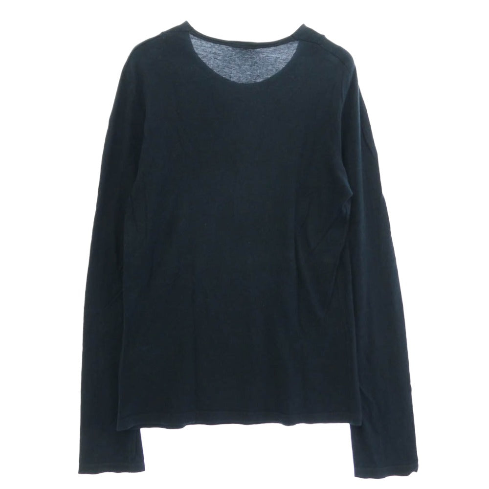 ANN DEMEULEMEESTER アンドゥムルメステール 本人期 angel printed long sleeve 擦れ天使画 プリント 長袖 カットソー ロングスリーブ Tシャツ ブラック系 XS【中古】