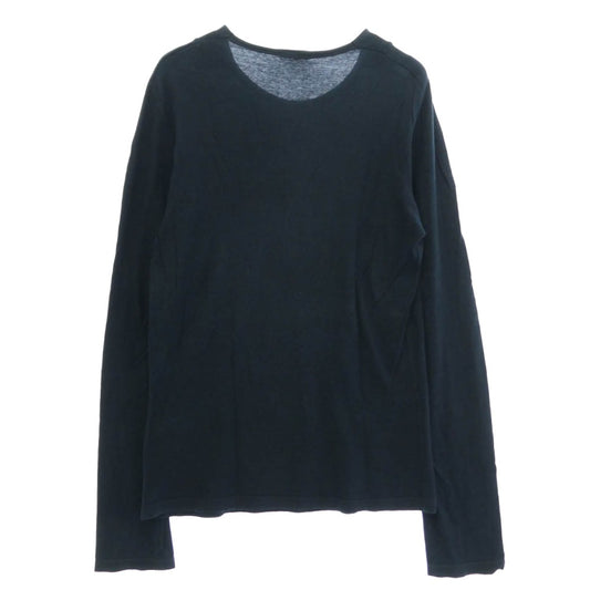 ANN DEMEULEMEESTER アンドゥムルメステール 本人期 angel printed long sleeve 擦れ天使画 プリント 長袖 カットソー ロングスリーブ Tシャツ ブラック系 XS【中古】