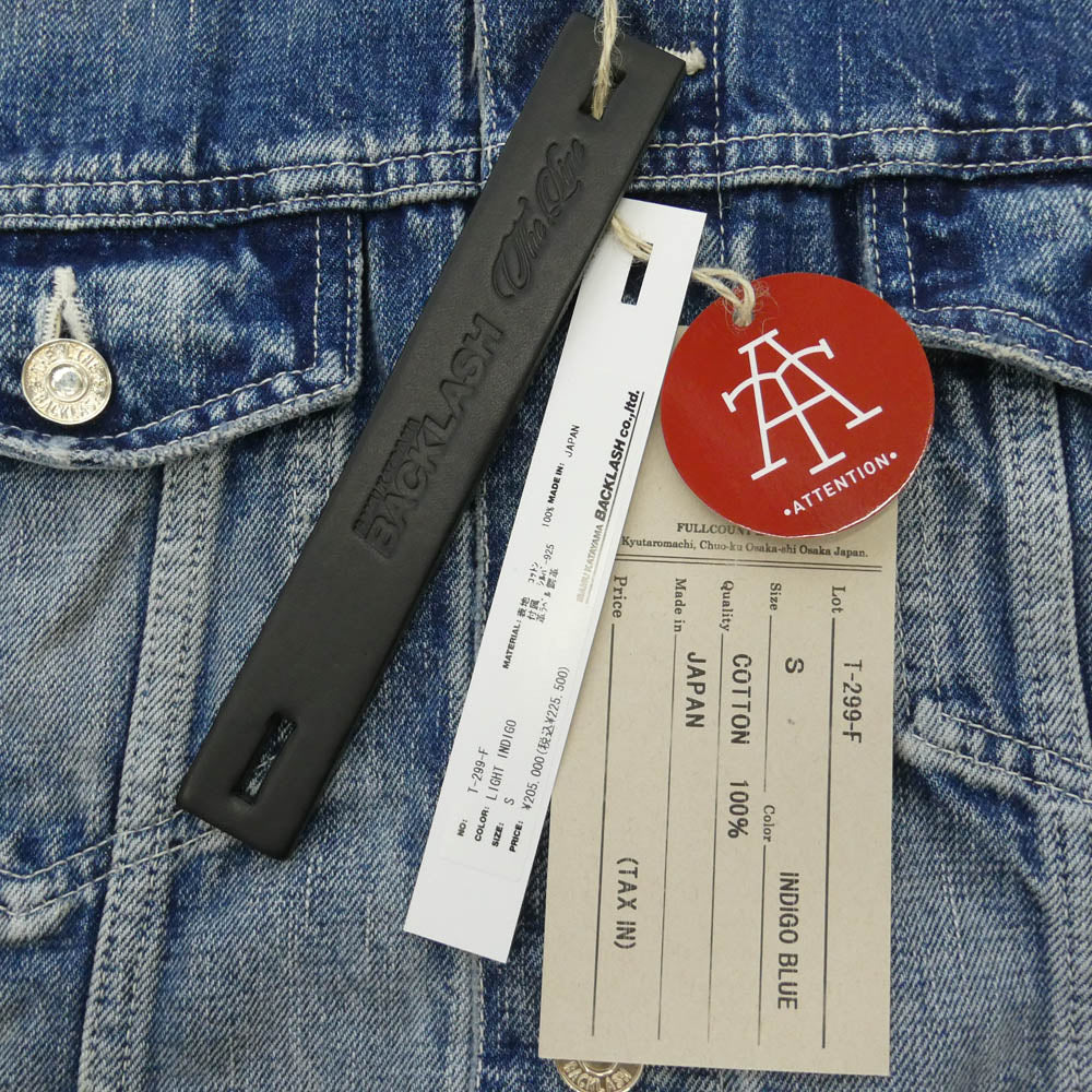 ISAMUKATAYAMA BACKLASH イサムカタヤマバックラッシュ FULLCOUNT フルカウント T-299-F x FULLCOUNT フルカウント THE LINE ザ ライン シルバー925 Type3 3rdタイプ Gジャン デニム ジャケット インディゴブルー系 S【美品】【中古】