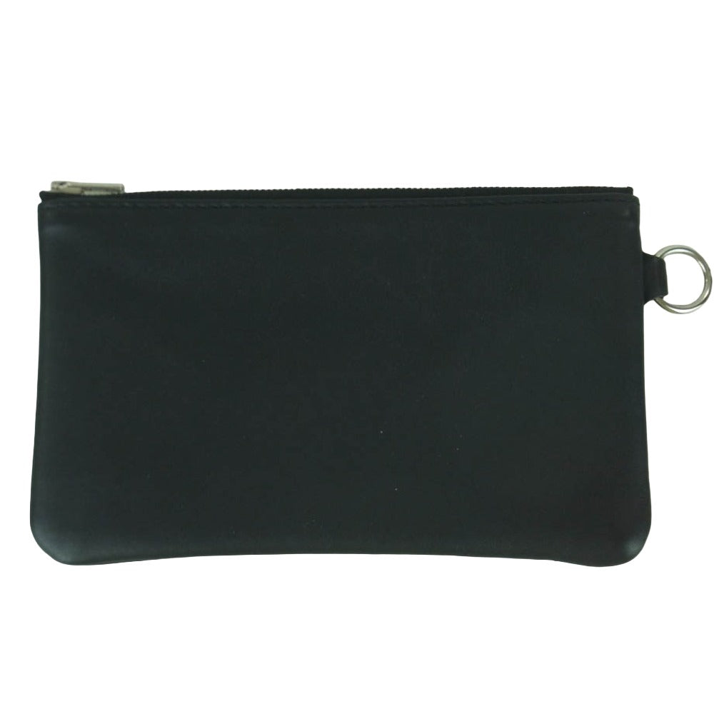 WILDSWANS ワイルドスワンズ FLAT フラット レザー スクエア型 ポーチ ブラック系【中古】