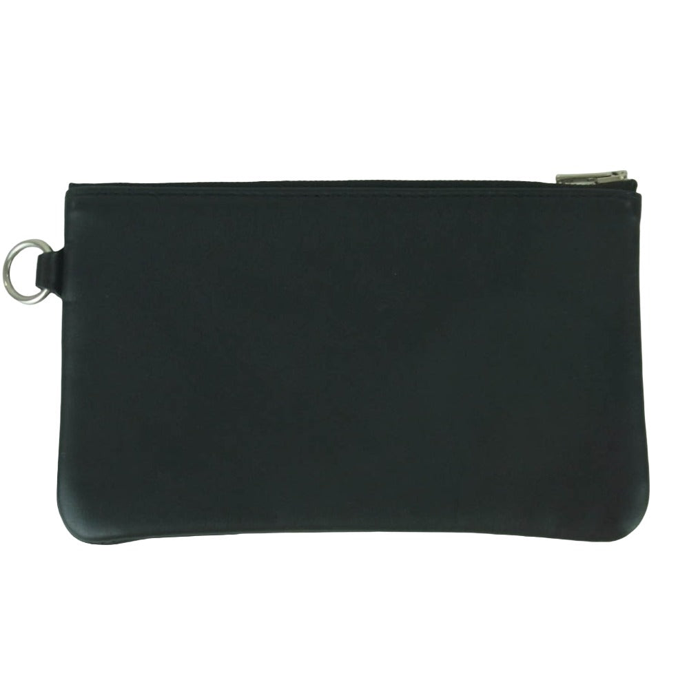 WILDSWANS ワイルドスワンズ FLAT フラット レザー スクエア型 ポーチ ブラック系【中古】