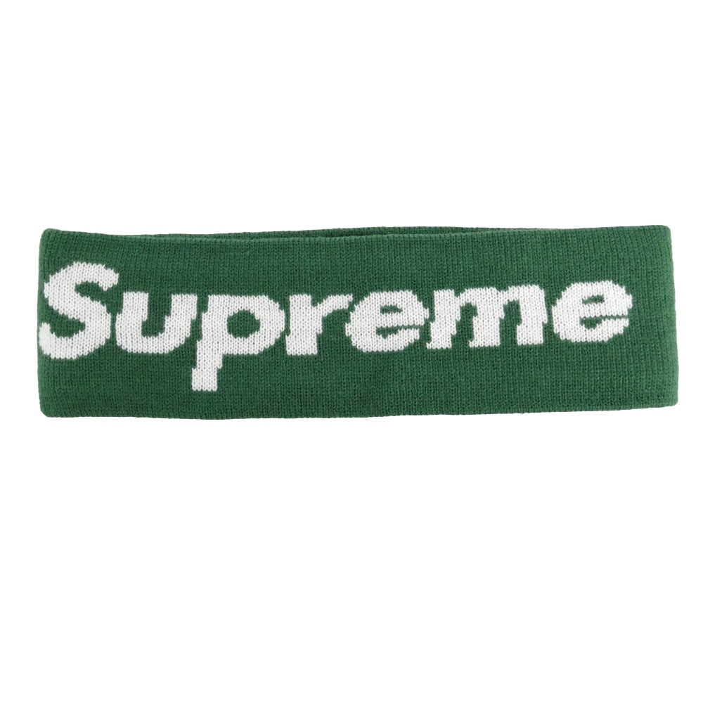 Supreme シュプリーム NEW ERA ニューエラ × NEW ERA ニューエラ 18AW Big Logo Headband ビッグ ロゴ ヘアバンド ヘッドバンド グリーン系【美品】【中古】