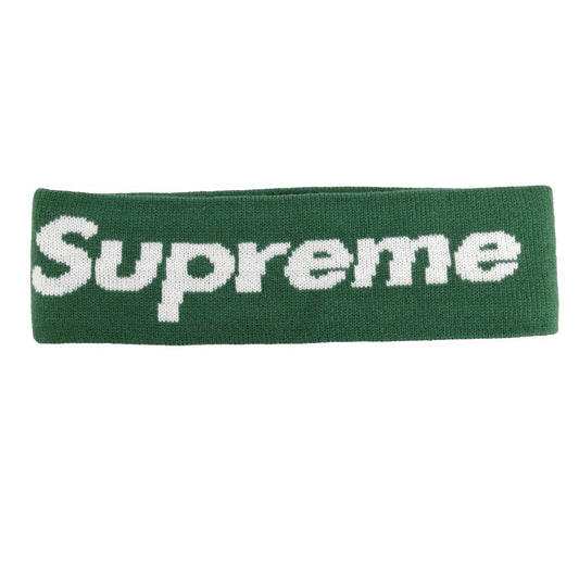 Supreme シュプリーム NEW ERA ニューエラ × NEW ERA ニューエラ 18AW Big Logo Headband ビッグ ロゴ ヘアバンド ヘッドバンド グリーン系【美品】【中古】