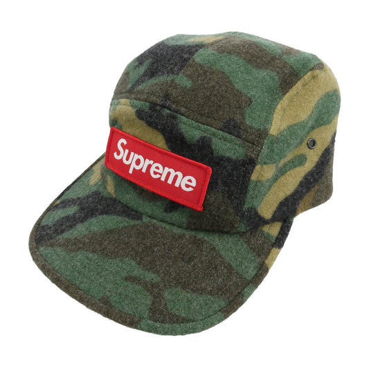 Supreme シュプリーム 17AW camo wool camp cap カモ ウール キャンプ キャップ 帽子 カーキ系【中古】