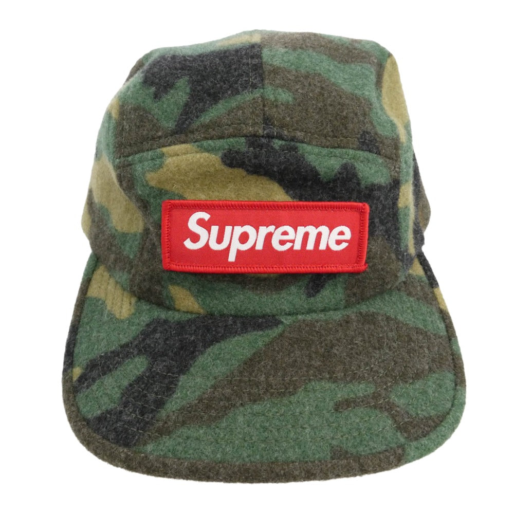 Supreme シュプリーム 17AW camo wool camp cap カモ ウール キャンプ キャップ 帽子 カーキ系【中古】
