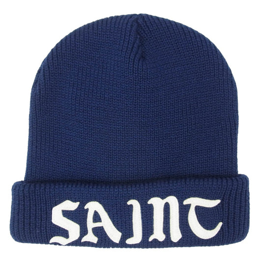 SAINT MICHAEL セントマイケル 24AW SM-YS1-0000-083 SAINT KNIT CAP セント ニットキャップ ニット 帽子 ブルー ネイビー系 OS【中古】