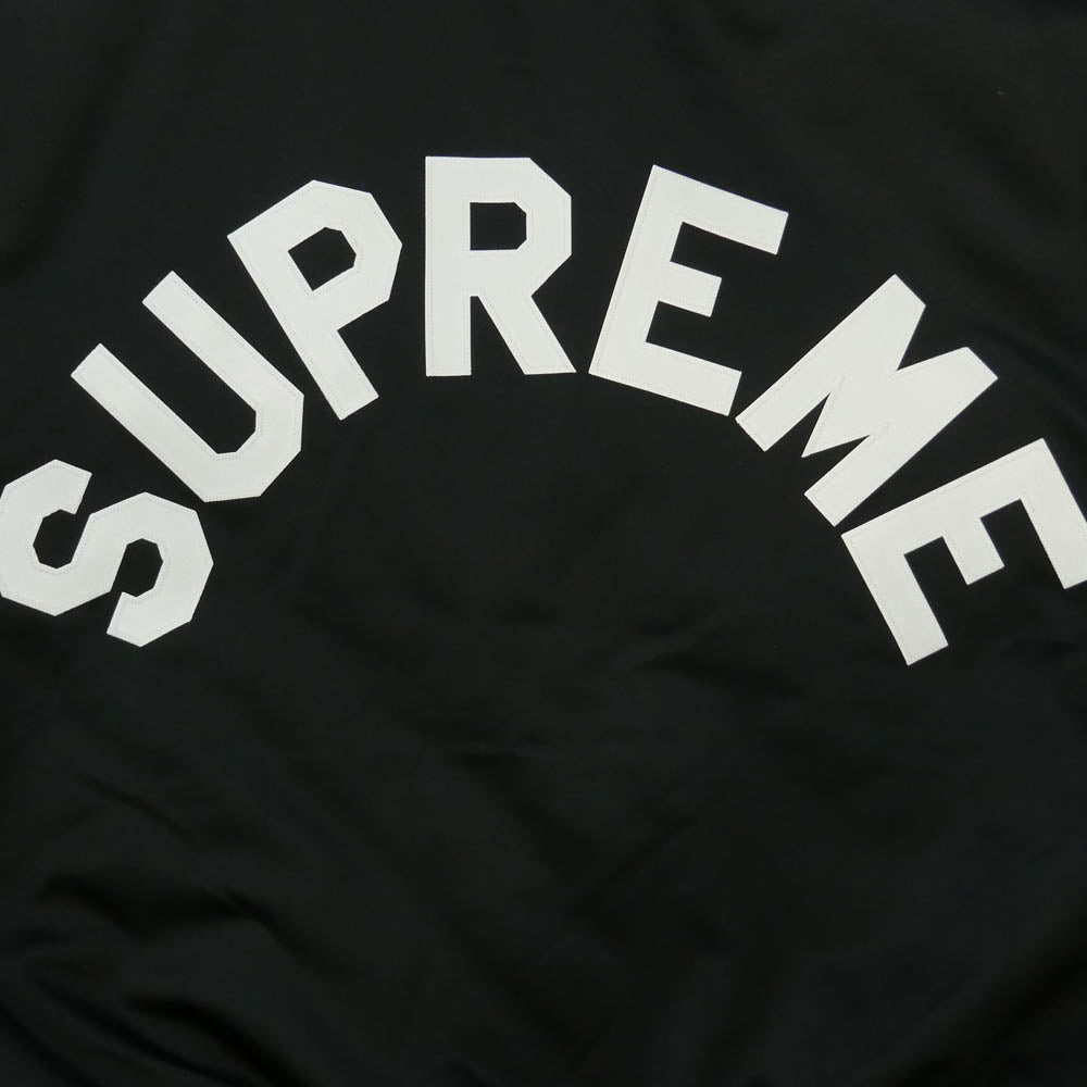 Supreme シュプリーム MITCHEL&NESS ミッチェル＆ネス × Mitchell & Ness ミッチェルアンドネス 24AW Satin Varsity Jacket サテン バーシティー ジャケット スタジャン ブラック系 L【極上美品】【中古】