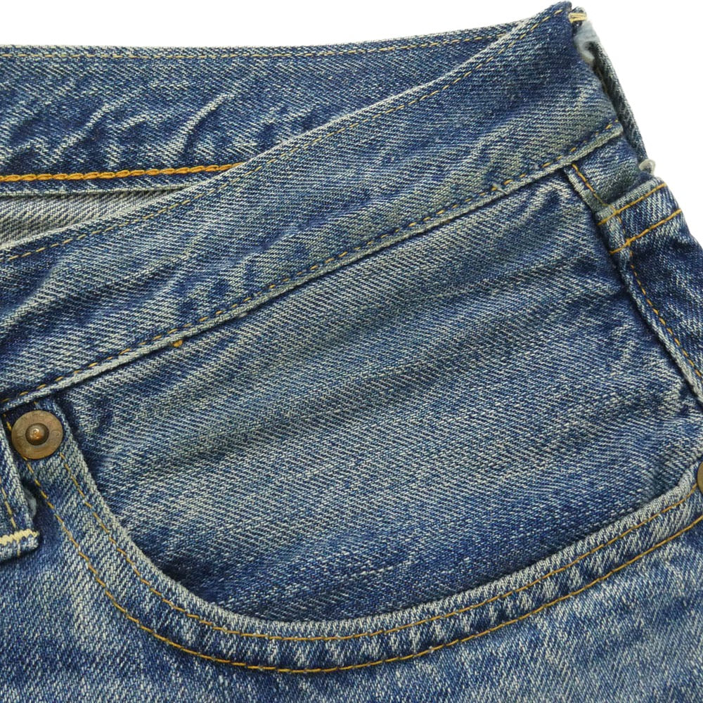 WAREHOUSE ウエアハウス 1101 LOT1101 セコハン 2nd hand ボタンフライ デニム パンツ インディゴブルー系 34【中古】