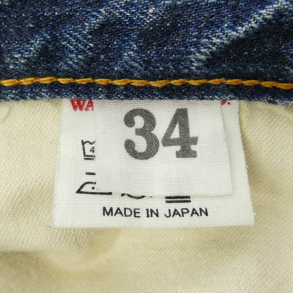 WAREHOUSE ウエアハウス 1101 LOT1101 セコハン 2nd hand ボタンフライ デニム パンツ インディゴブルー系 34【中古】