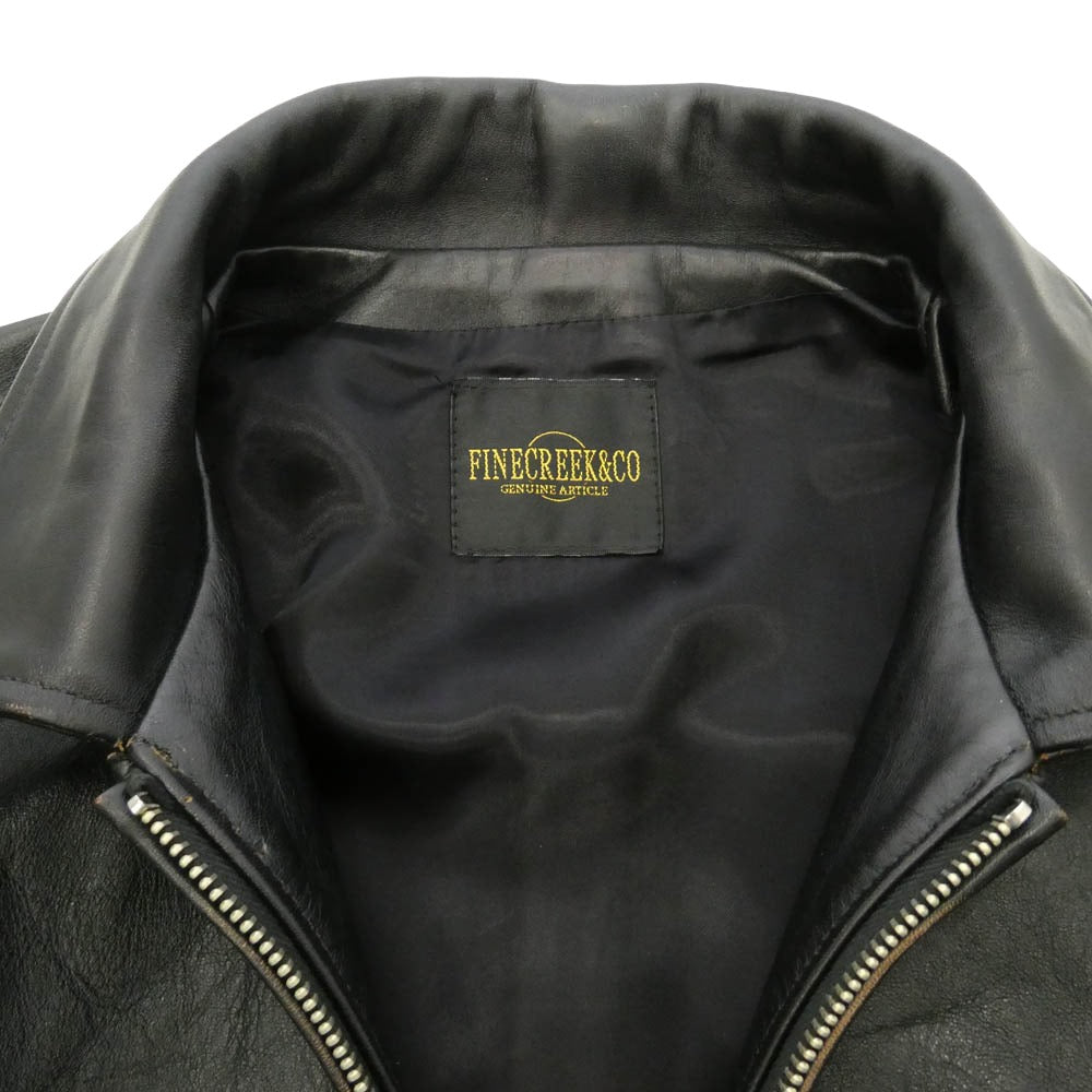 ファインクリークレザーズ ホースハイド アロンゾ レザー ジャケット ブラック系 40【中古】